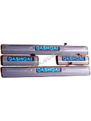 Накладки led на пороги Nissan Qashqai (2007+)